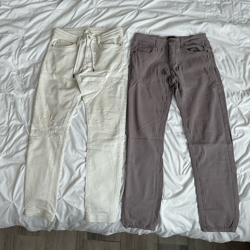 SELLING MY ENTIRE CLOSET #4: White H&M ripped jeans with laces & Gray ZLZ jeans